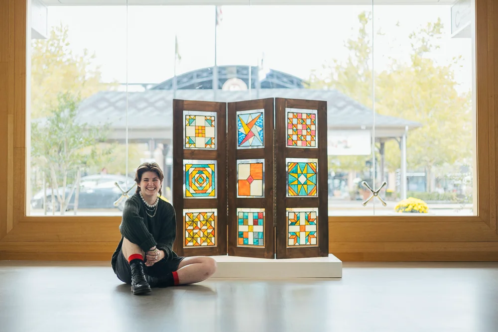 callie thacker marshall university artist art glass quilt